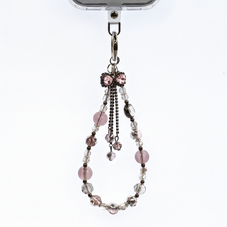 Crong Phone Charm Pink Bow – каишка за китка за телефон с декоративна панделка