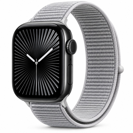 Crong Nylon - Sportszíj Apple Watch 44/45/46/49 mm-hez (Ezüstszürke)