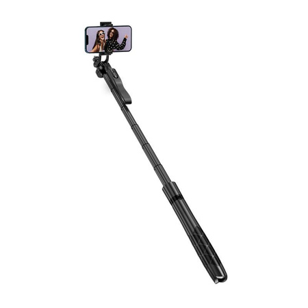 Crong SelfieGo Ultra - Aluminium Selfie-Stick Bluetooth-Stativ (schwarz)