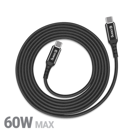 Crong Armor Link - 60W 3A USB-C to USB-C Power Delivery Fast Charging cable 150cm (black)