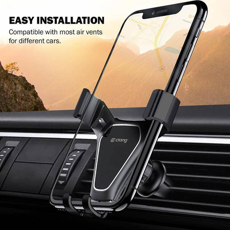 Crong Gravity Auto-Clip Car Holder - Gravity Car Holder for phone 4.7"- 6.5" (black)