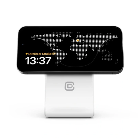 Ładowarka Indukcyjna MagSafe Crong MagSpot™ Pivot Stand do iPhone, Apple Watch i AirPods 3w1 Biała