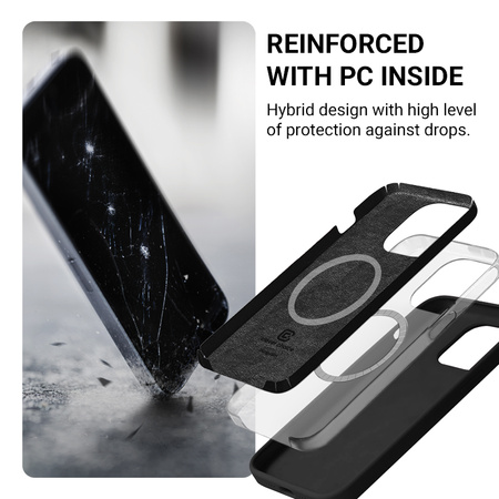 Crong Color Cover Magnetic - Silicone Case for iPhone 14 (black)