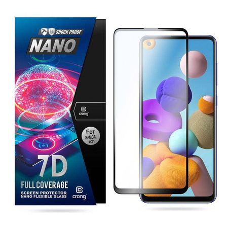 Crong 7D Nano Flexible Glass - 9H hybridní sklo pro celý displej telefonu Samsung Galaxy A21s