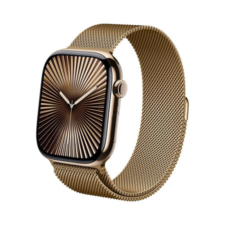 Crong Milano Steel - Milánský náramek pro Apple Watch 44/45/46/49 mm (růžové zlato)