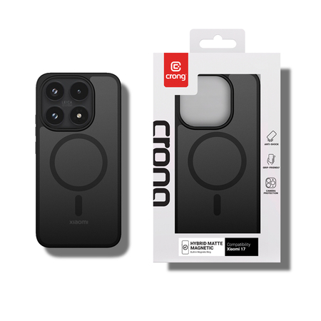 Crong Hybrid Matte Magnetic - калъф за Xiaomi 17 MagSafe (черен)