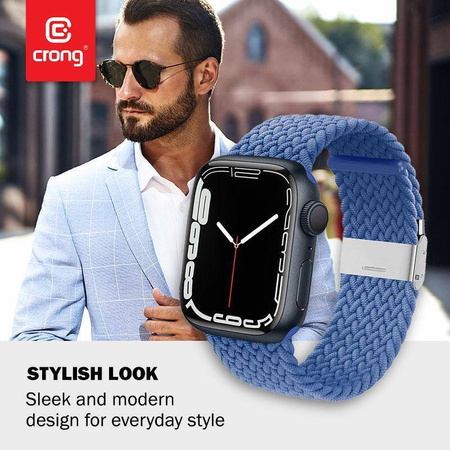 Pasek Crong Wave Band do Apple Watch 42/41/40/38 mm Niebieski Pleciony