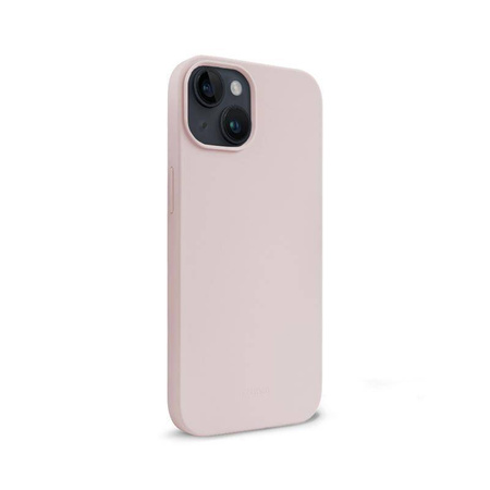 Etui Crong Color Cover do iPhone 14 / 13 Silikon Piaskowy Róż z Mikrofibrą