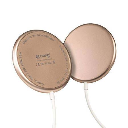 Ładowarka Indukcyjna MagSafe Crong MagSpot™ Wireless Charger 15W Złota