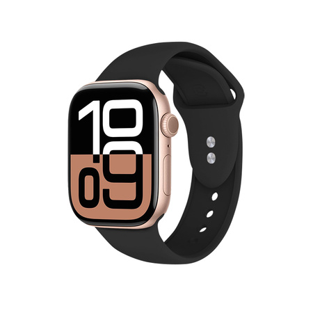 Pasek Crong Liquid do Apple Watch 42/41/40/38 mm Czarny Silikonowy