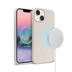 Crong Color Cover Magnetic - Θήκη σιλικόνης με MagSafe για iPhone 14 (μπεζ)