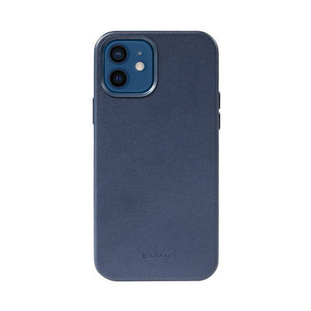 Crong Essential Cover Magnetic - Etui ze skóry iPhone 12 / iPhone 12 Pro MagSafe (granatowy)