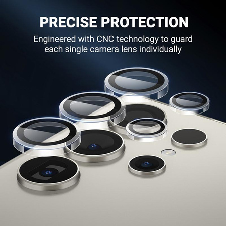 Szkło Crong Lens Ring na Aparat do Galaxy S24 Ultra Hartowane na Obiektyw