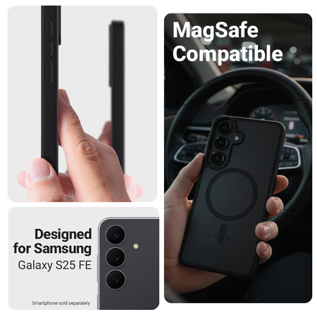 Crong Hybrid Matte Magnetic - MagSafe tok Samsung Galaxy S25 FE (fekete)