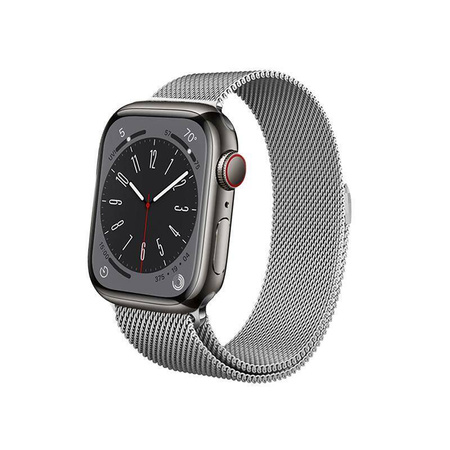 Crong Milano Steel - Milanaisearmband für Apple Watch 40/41/42 mm (silber)