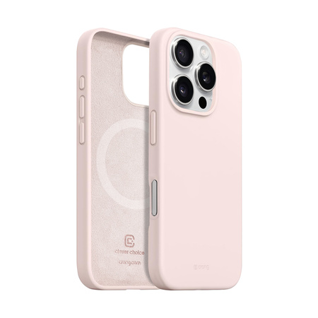 Crong Color Cover Magnetic - Silikon Case mit MagSafe für iPhone 16 Pro Max (zartrosa)