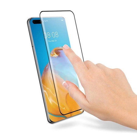 Szkło Hartowane do Huawei P40 Pro Crong 3D Armour Glass 9H Ochronne na Cały Ekran + Ramka Instalacyjna