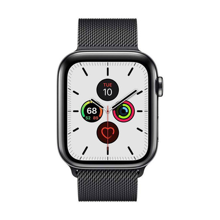 Crong Milano Steel - Edelstahlarmband für Apple Watch 42/44/45/49 mm (schwarz)