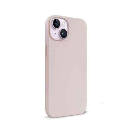 Etui Crong Color Cover do iPhone 14 Plus Silikon Piaskowy Róż z Mikrofibrą