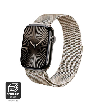 Crong Milano Steel - Stainless Steel Strap for Apple Watch 42/44/45/49 mm (champagne)