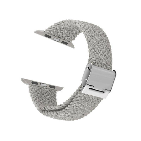 Crong Wave Band – Pleciony pasek do Apple Watch 38/40/41/42 mm (jasny szary)