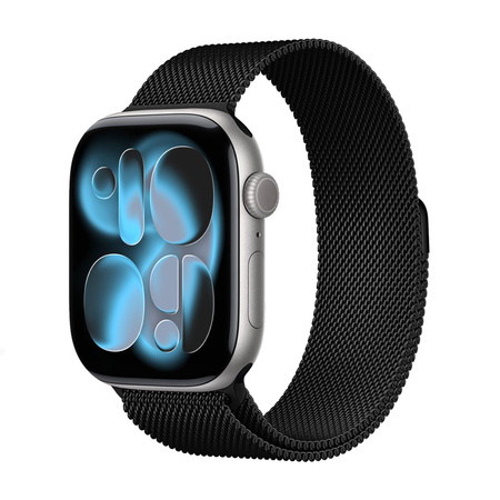 Crong Milano Steel - Stainless Steel Strap for Apple Watch 44/45/46/49 mm (Black)
