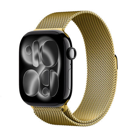 Crong Milano Steel - Stainless Steel Strap for Apple Watch 38/40/41/42 mm (Gold)