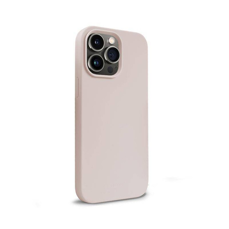Etui Crong Color Cover do iPhone 14 Pro Silikon Piaskowy Róż z Mikrofibrą