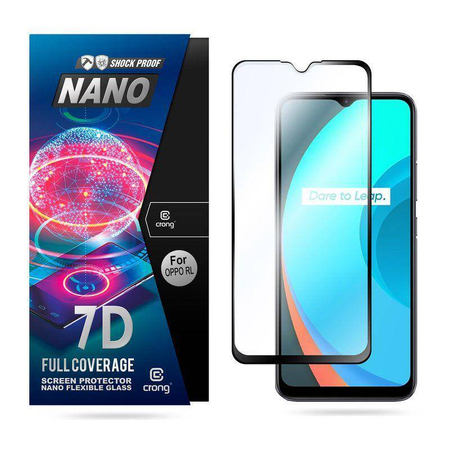 Crong 7D Nano Flexible Glass - 9H хибридно стъкло за цял екран OPPO realme C11