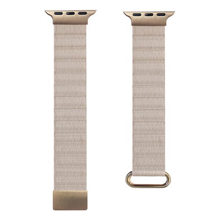 Crong Eclipse - Magnetisches Lederarmband für Apple Watch 38/40/41/42 mm (Beige)