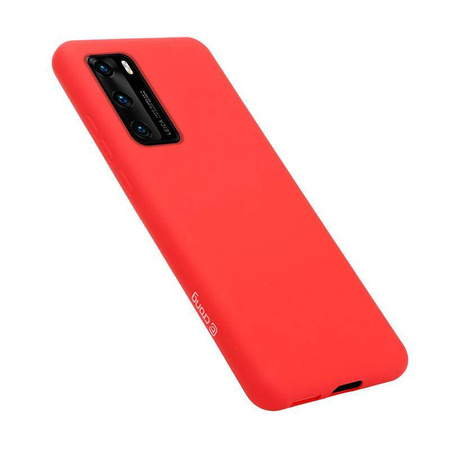 Etui Crong Color Cover do Huawei P40 Silikonowe Czerwone z Mikrofibrą