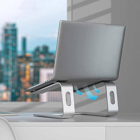 Crong AluBench – Aluminiowy stojak pod laptopa (srebrny)