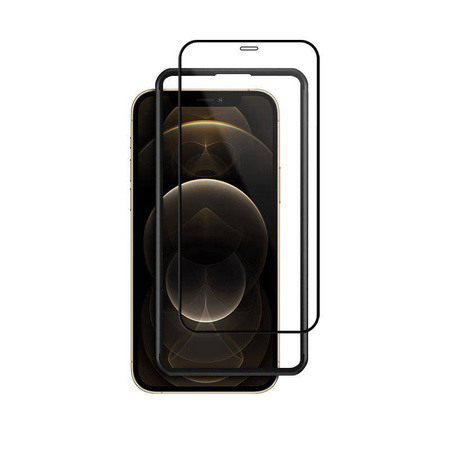 Szkło Crong Anti-Bacterial 3D Armour Glass do iPhone 12 Pro Max Hartowane 9H z Ramką