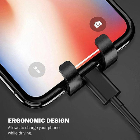 Uchwyt Samochodowy do Telefonu na Kratkę Nawiewu Crong Gravity Auto-Clip Car Holder Czarny