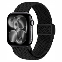 Crong Wave Band - Плетена каишка за Apple Watch 38/40/41/42 мм (черна)