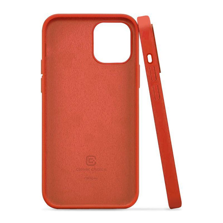 Etui Crong Color Cover do iPhone 12 Pro Max Silikon Czerwone z Mikrofibrą