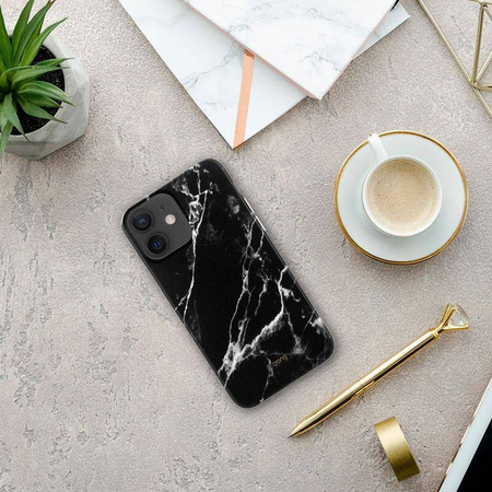 Θήκη Crong Marble Case - Θήκη iPhone 12 Mini (μαύρο)