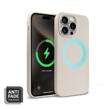 Crong színes tok mágneses tok - iPhone 15 Pro MagSafe tok (kőbézs)