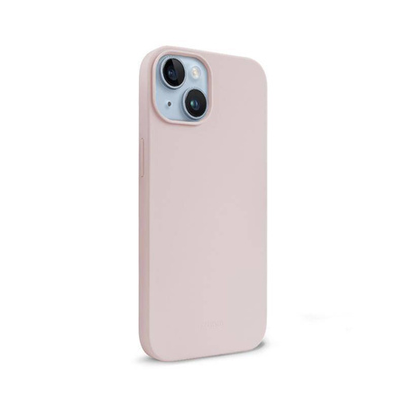 Etui Crong Color Cover do iPhone 14 / 13 Silikon Piaskowy Róż z Mikrofibrą