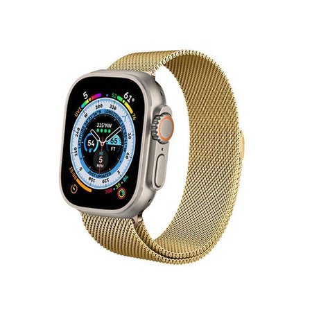 Crong Milano Steel - Βραχιόλι Milano για Apple Watch 44/45/46/49 mm (χρυσό)