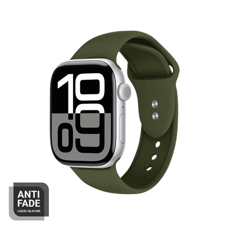 Pasek Crong Liquid do Apple Watch 42/41/40/38 mm Zielony Silikonowy