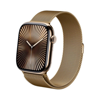 Crong Milano Steel - Rozsdamentes acél szíj Apple Watch 44/45/46/49 mm-hez (Rózsaarany)