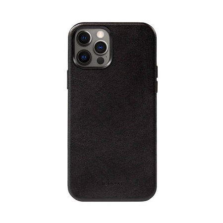 Crong Essential Cover - Δερμάτινη θήκη για iPhone 12 Pro Max (μαύρο)