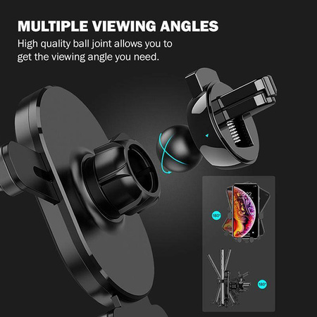 Crong Gravity Auto-Lock Car Holder – Gravity car holder for 4.7”-6.5” phones (black)