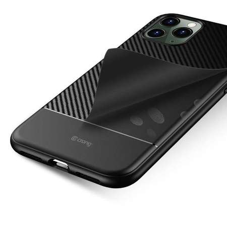 Crong Prestige Carbon Cover - Custodia per iPhone 11 Pro (Nero)
