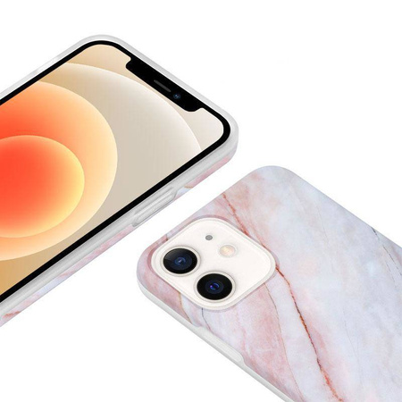 Crong Marble Case - Etui iPhone 12 / iPhone 12 Pro (różowy)