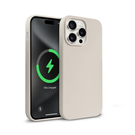 Crong Color Cover Magnetic - Silikon Case mit MagSafe für iPhone 15 Pro Max (steinbeige)