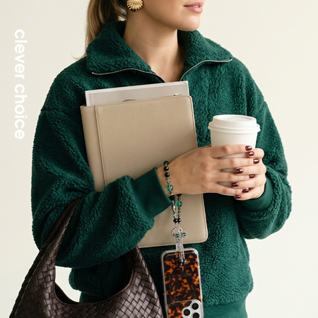 Crong Phone Charm Emerald Bow – laccetto da polso per telefono con fiocco decorativo