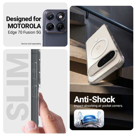 Crong Hybrid Clear Magnetic - MagSafe калъф за Motorola Edge 70 Fusion (прозрачен)