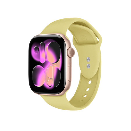 Pasek Crong Liquid do Apple Watch 42/41/40/38 mm Słomkowy Silikonowy